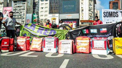 Paro Internacional de Repartidores: trabajadores se manifestaron en el Obelisco