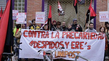 Los trabajadores del Correo Unipost en pie de lucha