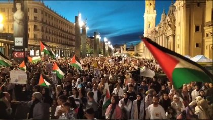 "¡Palestina, libertad!" Miles de personas marcharon en Zaragoza en solidaridad con el pueblo palestino