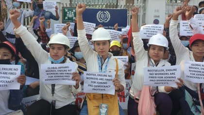 Trabajadoras textiles de Myanmar exigen a multinacionales que no las despidan por luchar contra el golpe