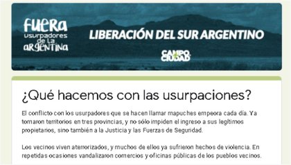 Funcionaria de El Bolsón difunde encuesta para reclutar voluntarios anti mapuche