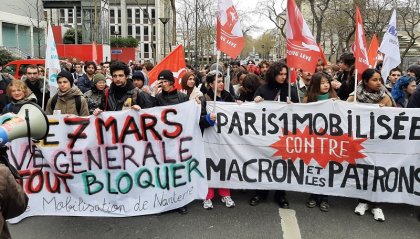 Estudiantes franceses toman las calles contra la reforma previsional de Macron