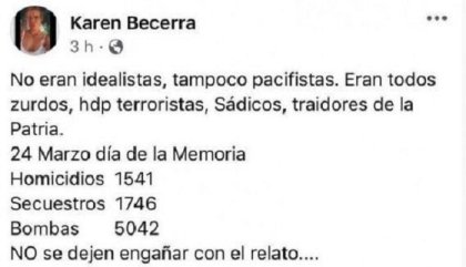 Reina vendimial reivindicó el último golpe genocida en Mendoza