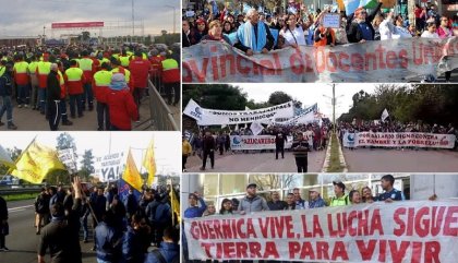 Un lunes caliente: los paros y marchas fueron un mensaje a los ajustadores