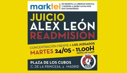 Juicio por la readmisión de Alex León, ¡acude a la concentración y respondamos contra la represión sindical!