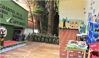 De centro de desarrollo infantil a cuartel de la Guardia Nacional