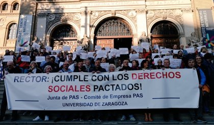 Apoya la #HuelgaPASUnizar: la plantilla va a la huelga durante la EvAU en la Universidad de Zaragoza