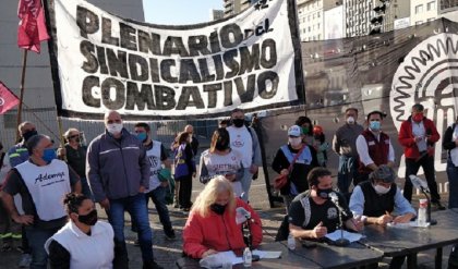 El Plenario Sindical Combativo hace un acto con organizaciones piqueteras y sectores en lucha