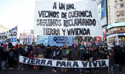 Vecinas de Guernica participaron de la jornada de lucha en el Obelisco