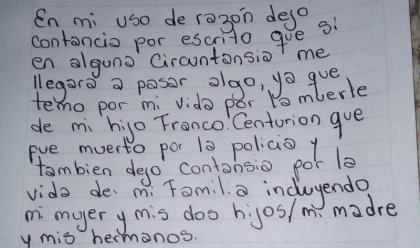 Padre de joven asesinado por la Policía de Salta: “Temo que vengan por mí y mi familia”