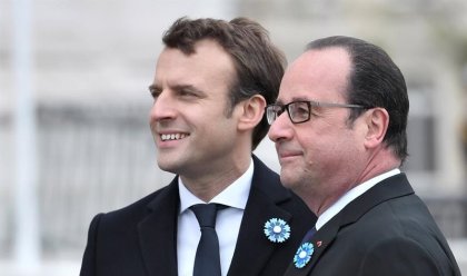 Hollande y Macron, juntos luego de la victoria ante Le Pen