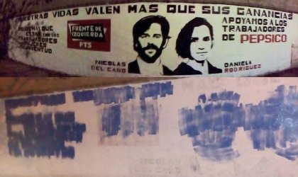 Repudiable: “Nos enteramos que taparon el mural mientras marchabamos por la aparición con vida de Santiago” 