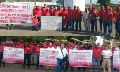 Los trabajadores de Coca Cola (FEMSA) paralizan actividades protestando contra salarios de hambre