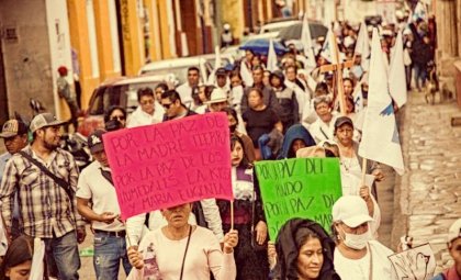 Movilización contra la violencia hacia los pueblos originarios en Chiapas