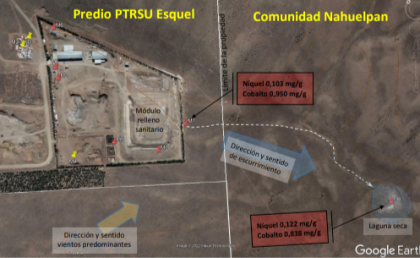 Demuestran contaminación del agua y el suelo en la Comunidad Nahuelpan.