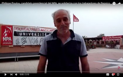 Philippe Poutou, candidato presidencial del NPA, se solidariza con los trabajadores de Pepsico - YouTube