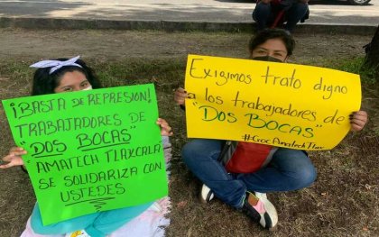 Trabajadores de Amatech se solidarizan con Dos Bocas