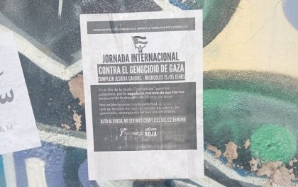 Jornada contra el genocidio en Gaza en los terciarios de Necochea 