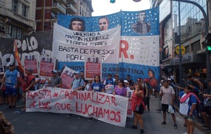 Exigimos la libertad de Martin Rodríguez y Lorena Torres del Polo Obrero Mendoza