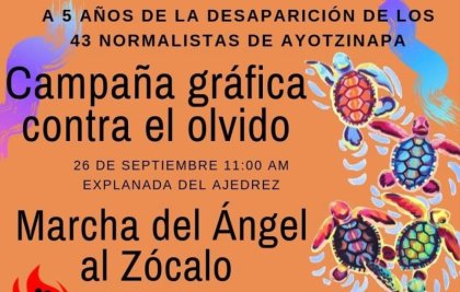 Lanzan campaña gráfica por Ayotzinapa en CCH Naucalpan