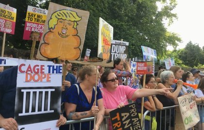 [Fotogalería] Protestas contra Trump en su primera visita al Reino Unido