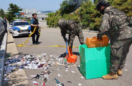 Corea del Norte envía 600 globos más llenos de basura hacia Corea del Sur