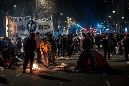 Acampe en Plaza de Mayo: la Unidad Piquetera definió movilizar el próximo 22 de agosto