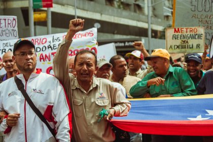 [FOTOREPORTAJE] La marcha en Caracas por el salario, el contrato colectivo y contra los despidos