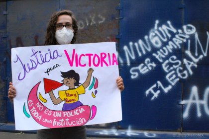 Mitin en CDMX contra la brutalidad policial y por #JusticiaParaVictoria