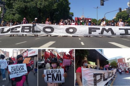 Organizaciones sociales marchan contra el pacto con el FMI y acamparán frente al Banco Mundial