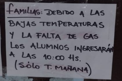 Escuelas freezer: en Ezeiza suspenden clases y acortan horarios ante la falta de calefacción