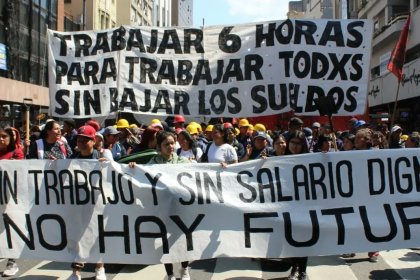 Basta de salarios de hambre: marcha piquetera al Ministerio de Trabajo