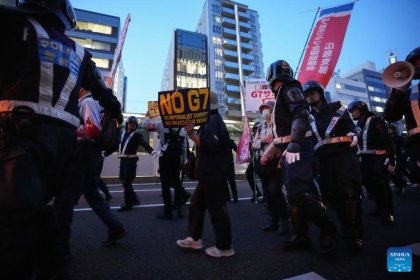 Protestas contra el G7 y la visita de Biden en Hiroshima