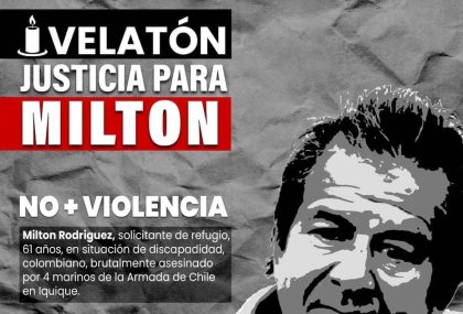  Se convoca para hoy viernes a una velatón por justicia por Milton Dominguez, asesinado por marinos en Iquique