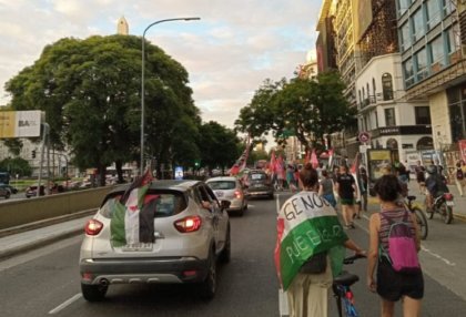 Se realizó caravana en Buenos Aires contra los crímenes del Estado de Israel en Gaza y Cisjordania