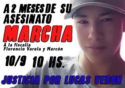 Gatillo fácil de Lucas Verón: movilización a dos meses de su asesinato