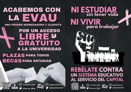 ¡Acabemos con la EvAU! Peleemos por una educación gratuita, de acceso libre y radicalmente democrática