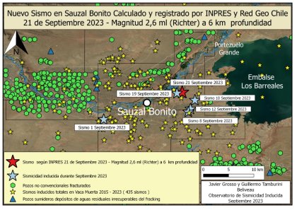 Sin respiro: ya suman 26 los sismos inducidos por el fracking en septiembre