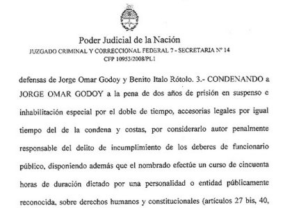 Condena al exalmirante Godoy por espionaje: acta y testimonios