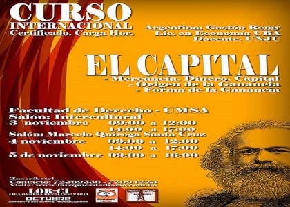 Con delegaciones internacionales, el jueves 3 comienza curso de “El Capital”