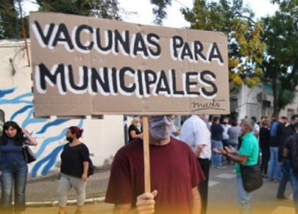 Caravana en Rosario de municipales: exigen vacunas