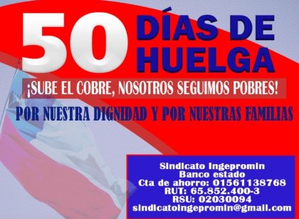 50 días en huelga: a solidarizar con los trabajadores de Mantos de la Luna 