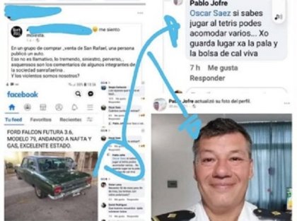 Denunciaron al Subcomisario mendocino Pablo Jofré por apología de crímenes de lesa humanidad