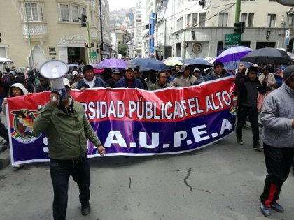 UPEA instala Huelga de Hambre en inmediaciones de la Vicepresidencia