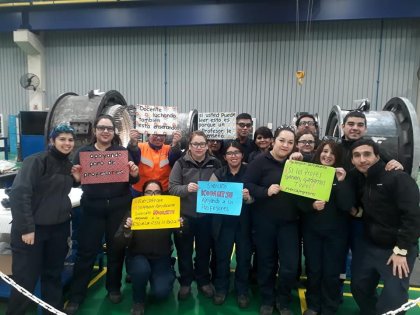 Trabajadores industriales suman apoyo al paro ¡si los profesores ganan, todos ganamos! 