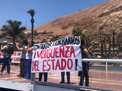 Arica: Trabajadores y estudiantes marcharon en conjunto