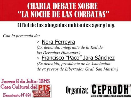 “Noche de las Corbatas”: charla debate en Jujuy