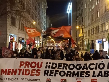 Barcelona: la Mesa Sindical vuelve a movilizarse por la derogación real de las reformas laborales