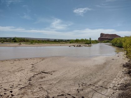 Imágenes exclusivas de la bajante del Río Chubut 