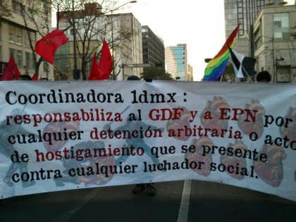 Realizan concentración en contra de la criminalización de la protesta